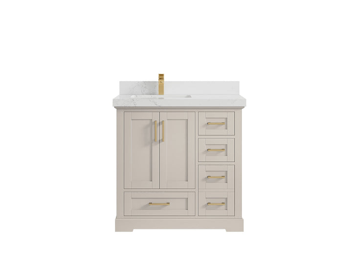 Boston 36 in. W x 22 in. D Left Offset Sink Bathroom Vanity - photo 29
