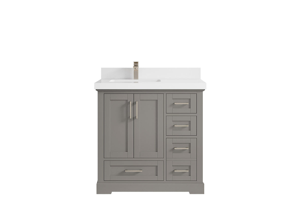 Boston 36 in. W x 22 in. D Left Offset Sink Bathroom Vanity - Willow Bath and Vanity