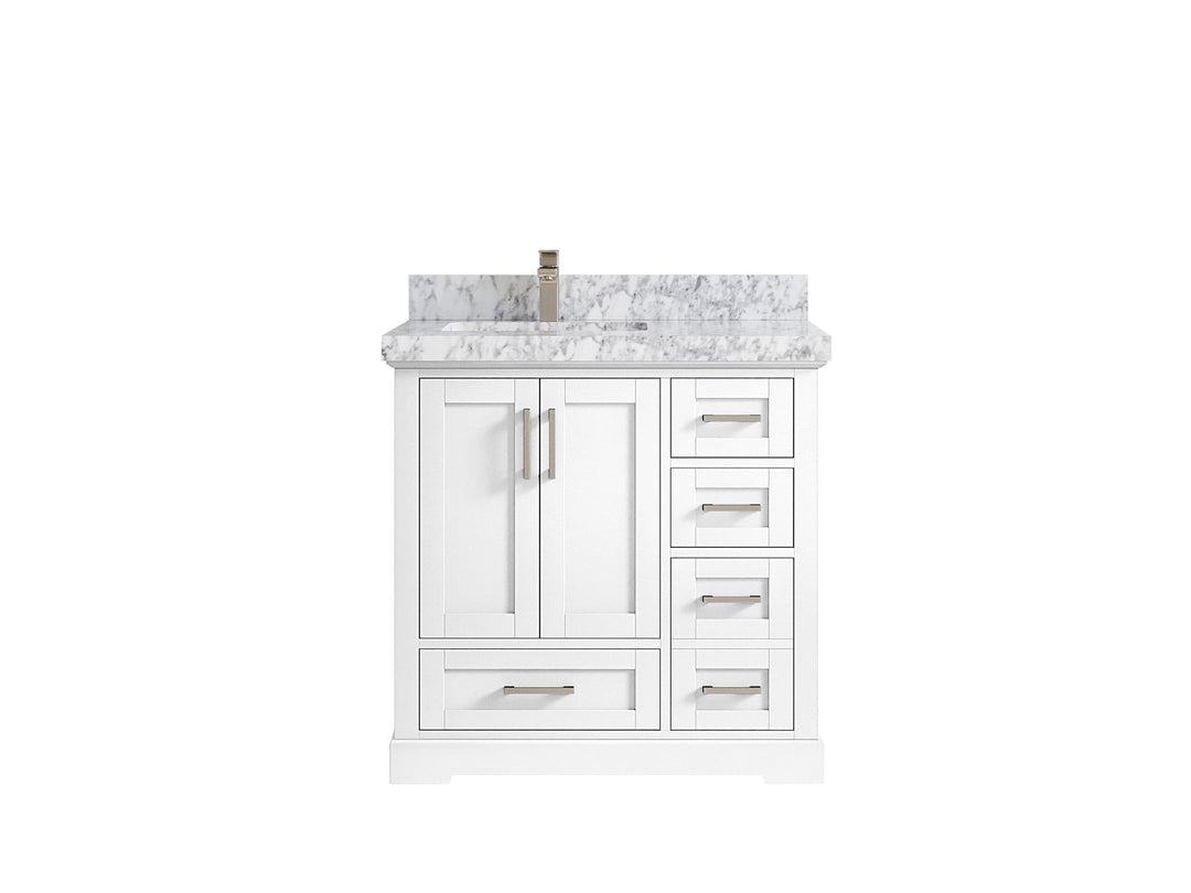Boston 36 in. W x 22 in. D Left Offset Sink Bathroom Vanity - Willow Bath and Vanity