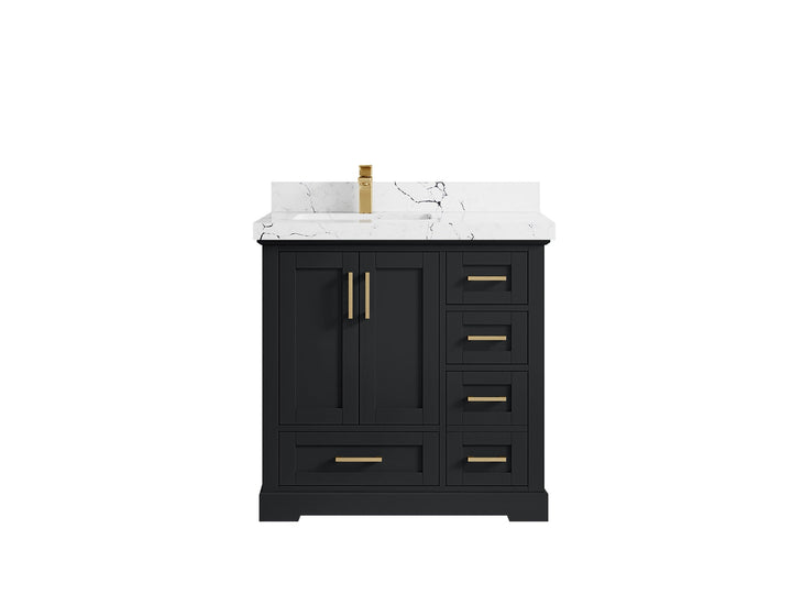 Boston 36 in. W x 22 in. D Left Offset Sink Bathroom Vanity - photo 39