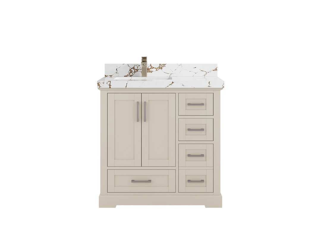Boston 36 in. W x 22 in. D Left Offset Sink Bathroom Vanity | 
              
                 Fine Grain Linen Beige
                
                  
             - BST-CAB-FNG-35L - photo №27