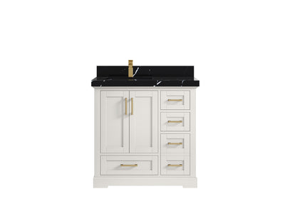 Boston 36 in. W x 22 in. D Left Offset Sink Bathroom Vanity - Willow Bath and Vanity