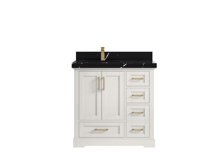 Boston 36 in. W x 22 in. D Left Offset Sink Bathroom Vanity - photo 17