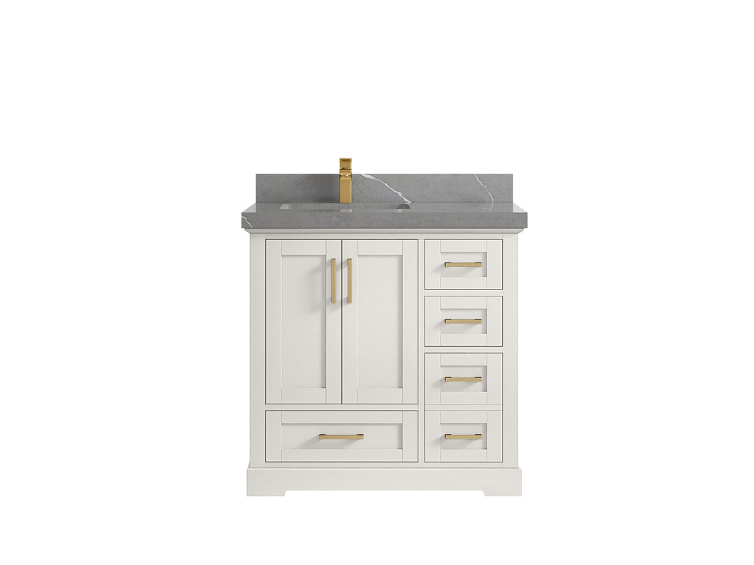 Boston 36 in. W x 22 in. D Left Offset Sink Bathroom Vanity - Willow Bath and Vanity
