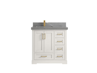 Boston 36 in. W x 22 in. D Left Offset Sink Bathroom Vanity - Willow Bath and Vanity