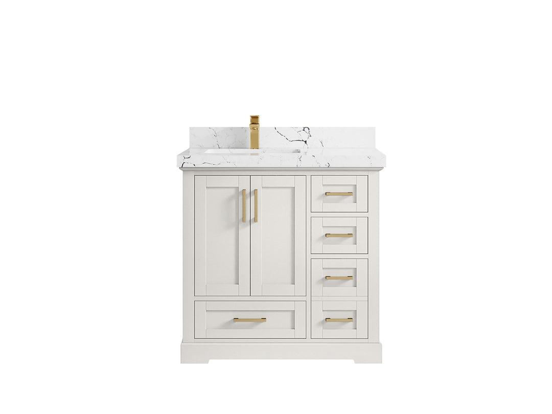 Boston 36 in. W x 22 in. D Left Offset Sink Bathroom Vanity - Willow Bath and Vanity