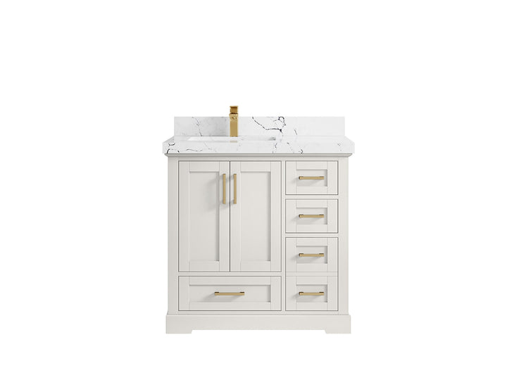 Boston 36 in. W x 22 in. D Left Offset Sink Bathroom Vanity - photo 37