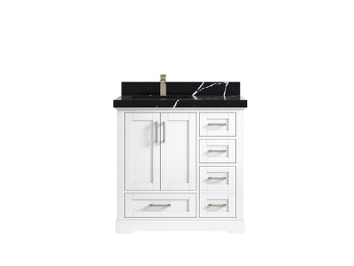 Boston 36 in. W x 22 in. D Left Offset Sink Bathroom Vanity - Willow Bath and Vanity