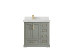 Boston 36 in. W x 22 in. D Left Offset Sink Bathroom Vanity - photo 24