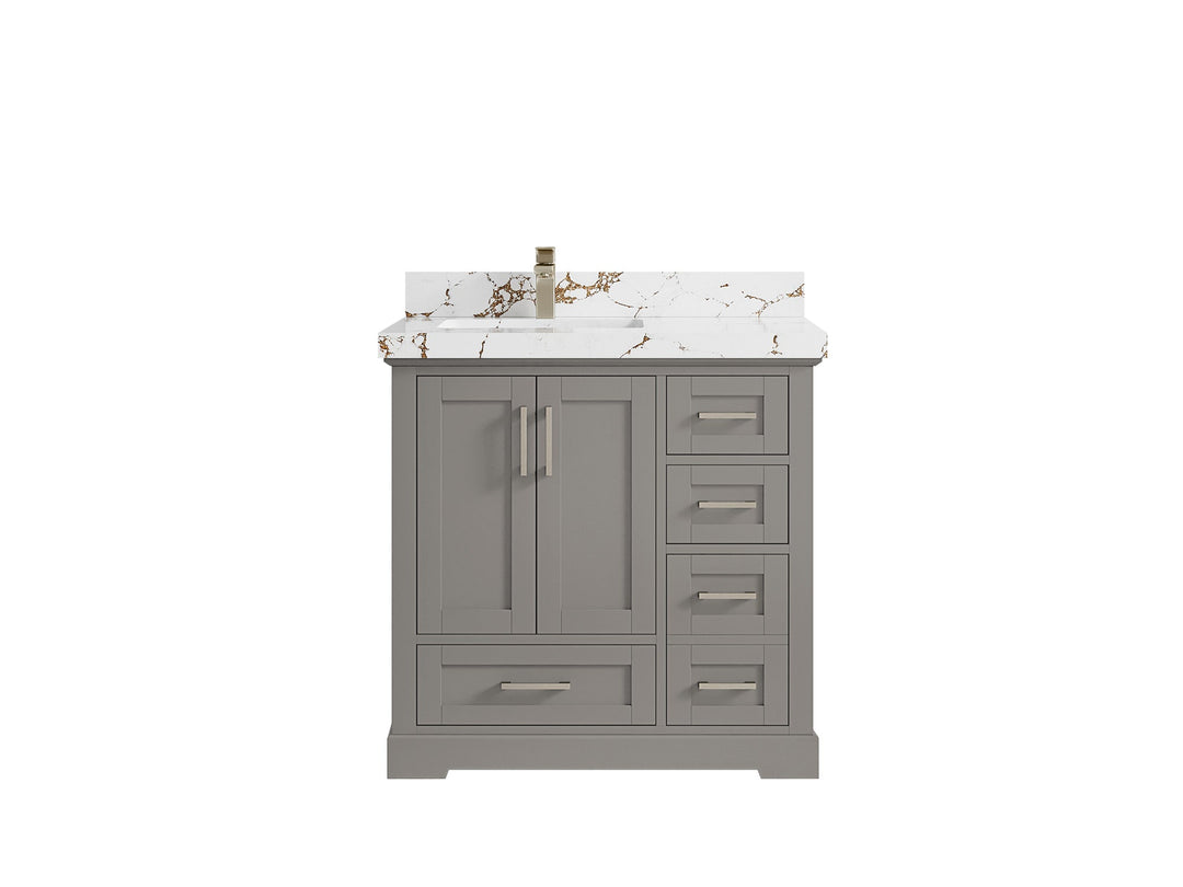 Boston 36 in. W x 22 in. D Left Offset Sink Bathroom Vanity - Willow Bath and Vanity