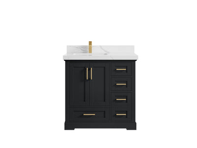 Boston 36 in. W x 22 in. D Left Offset Sink Bathroom Vanity - Willow Bath and Vanity