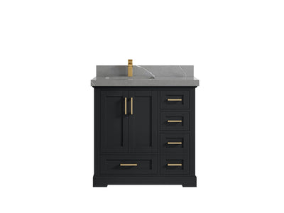 Boston 36 in. W x 22 in. D Left Offset Sink Bathroom Vanity - Willow Bath and Vanity