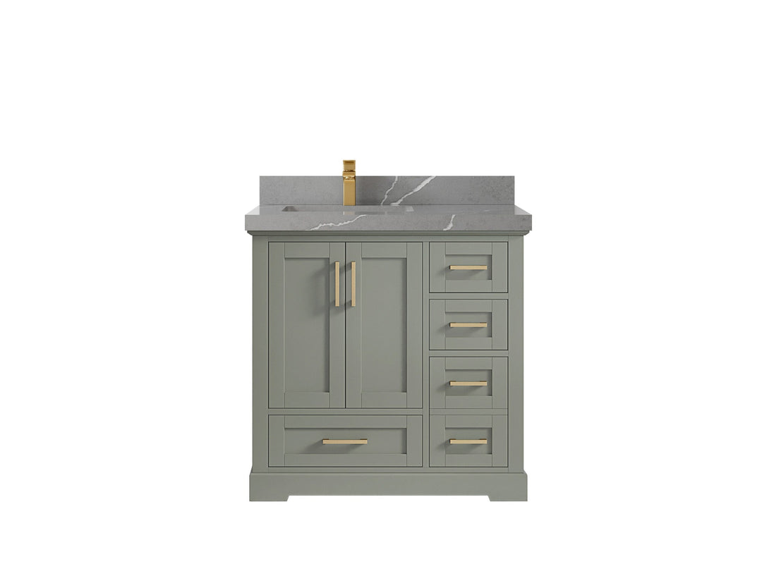 Boston 36 in. W x 22 in. D Left Offset Sink Bathroom Vanity - Willow Bath and Vanity