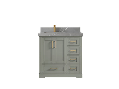 Boston 36 in. W x 22 in. D Left Offset Sink Bathroom Vanity - Willow Bath and Vanity