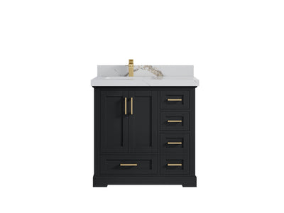Boston 36 in. W x 22 in. D Left Offset Sink Bathroom Vanity - Willow Bath and Vanity