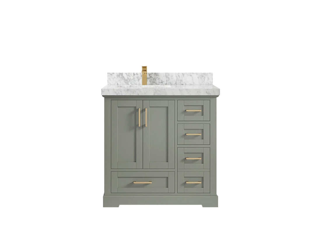 Boston 36 in. W x 22 in. D Left Offset Sink Bathroom Vanity - Willow Bath and Vanity