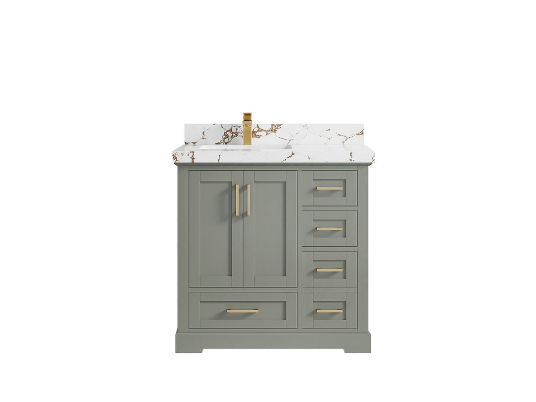 Boston 36 in. W x 22 in. D Left Offset Sink Bathroom Vanity - Willow Bath and Vanity