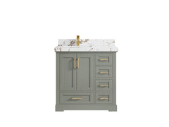 Boston 36 in. W x 22 in. D Left Offset Sink Bathroom Vanity - photo 34