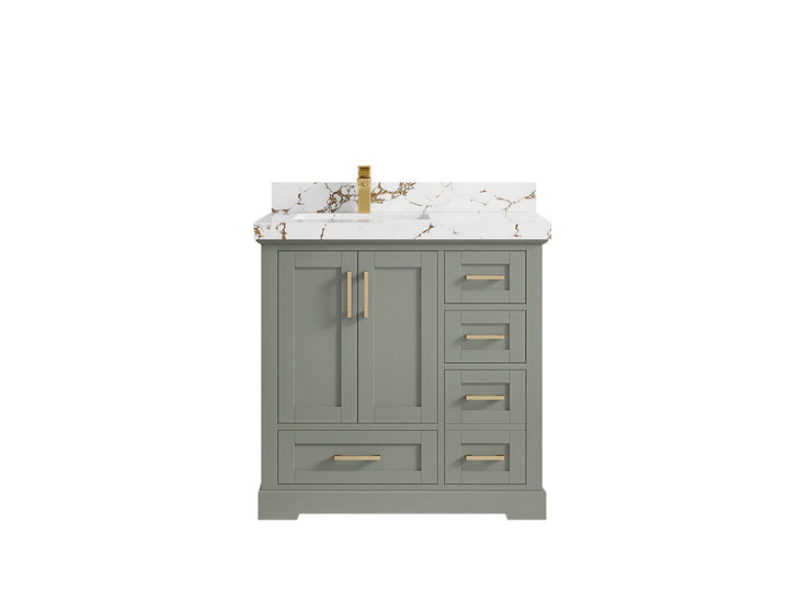 Boston 36 in. W x 22 in. D Left Offset Sink Bathroom Vanity - photo 34