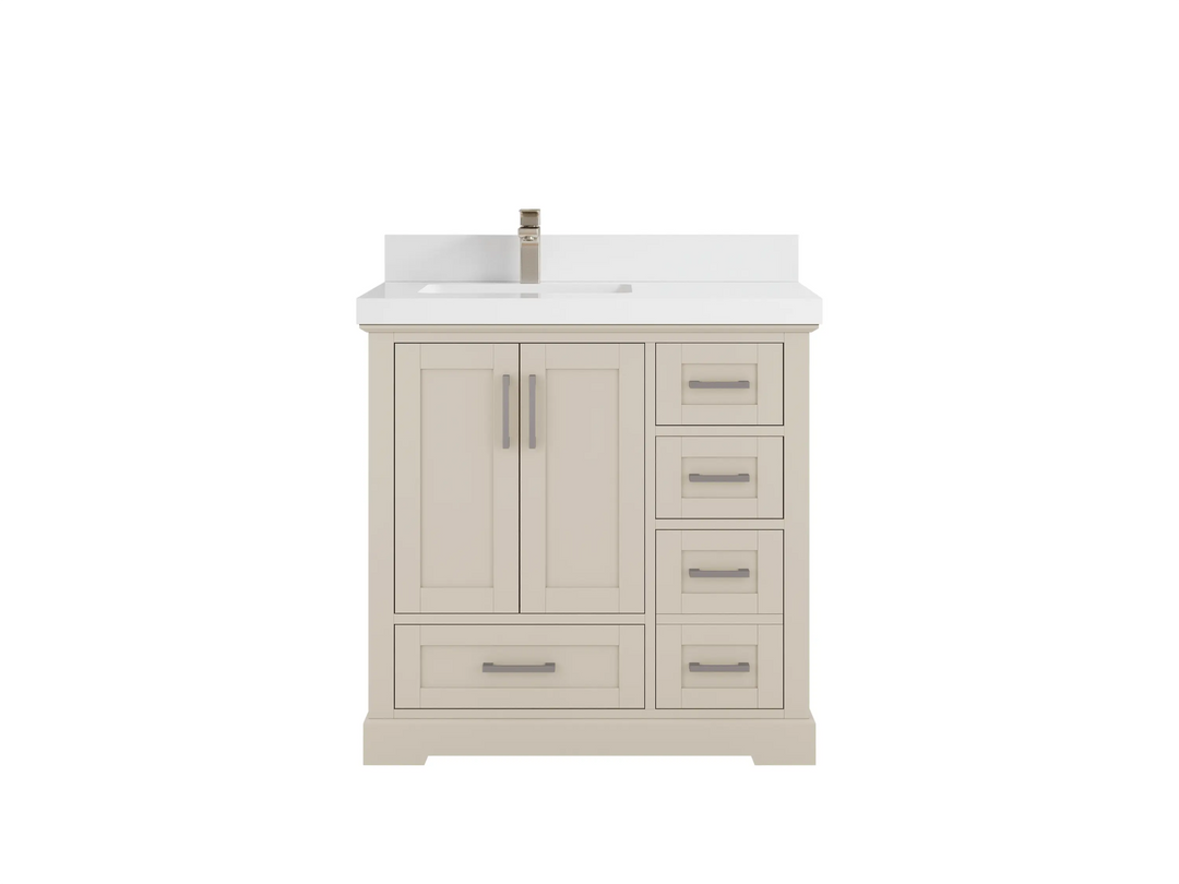 Boston 36 in. W x 22 in. D Left Offset Sink Bathroom Vanity | 
              
                 Fine Grain Linen Beige
                
                  
             - BST-CAB-FNG-35L - photo №31