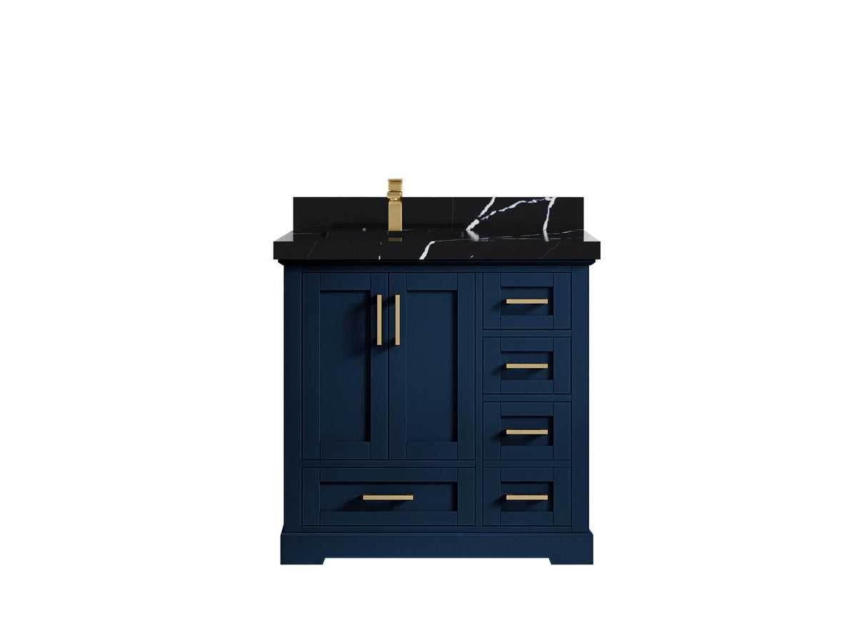 Boston 36 in. W x 22 in. D Left Offset Sink Bathroom Vanity - Willow Bath and Vanity