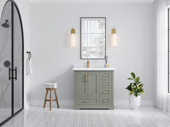 Boston 36 in. W x 22 in. D Left Offset Sink Bathroom Vanity - photo 4