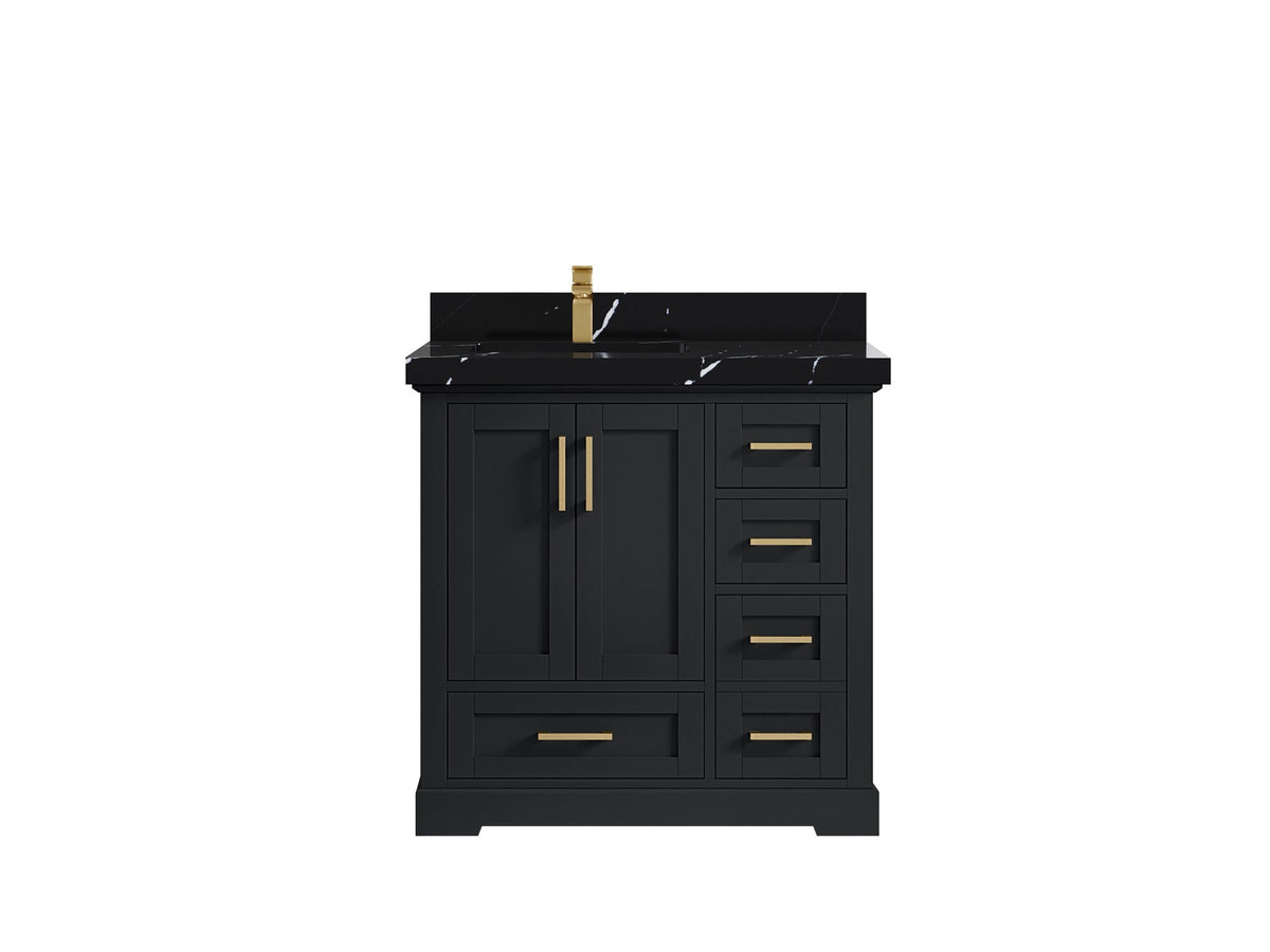 Boston 36 in. W x 22 in. D Left Offset Sink Bathroom Vanity - Willow Bath and Vanity