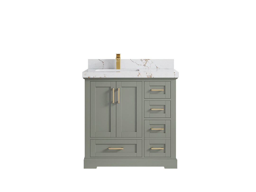 Boston 36 in. W x 22 in. D Left Offset Sink Bathroom Vanity - Willow Bath and Vanity
