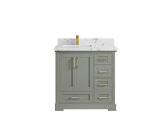 Boston 36 in. W x 22 in. D Left Offset Sink Bathroom Vanity - photo 36