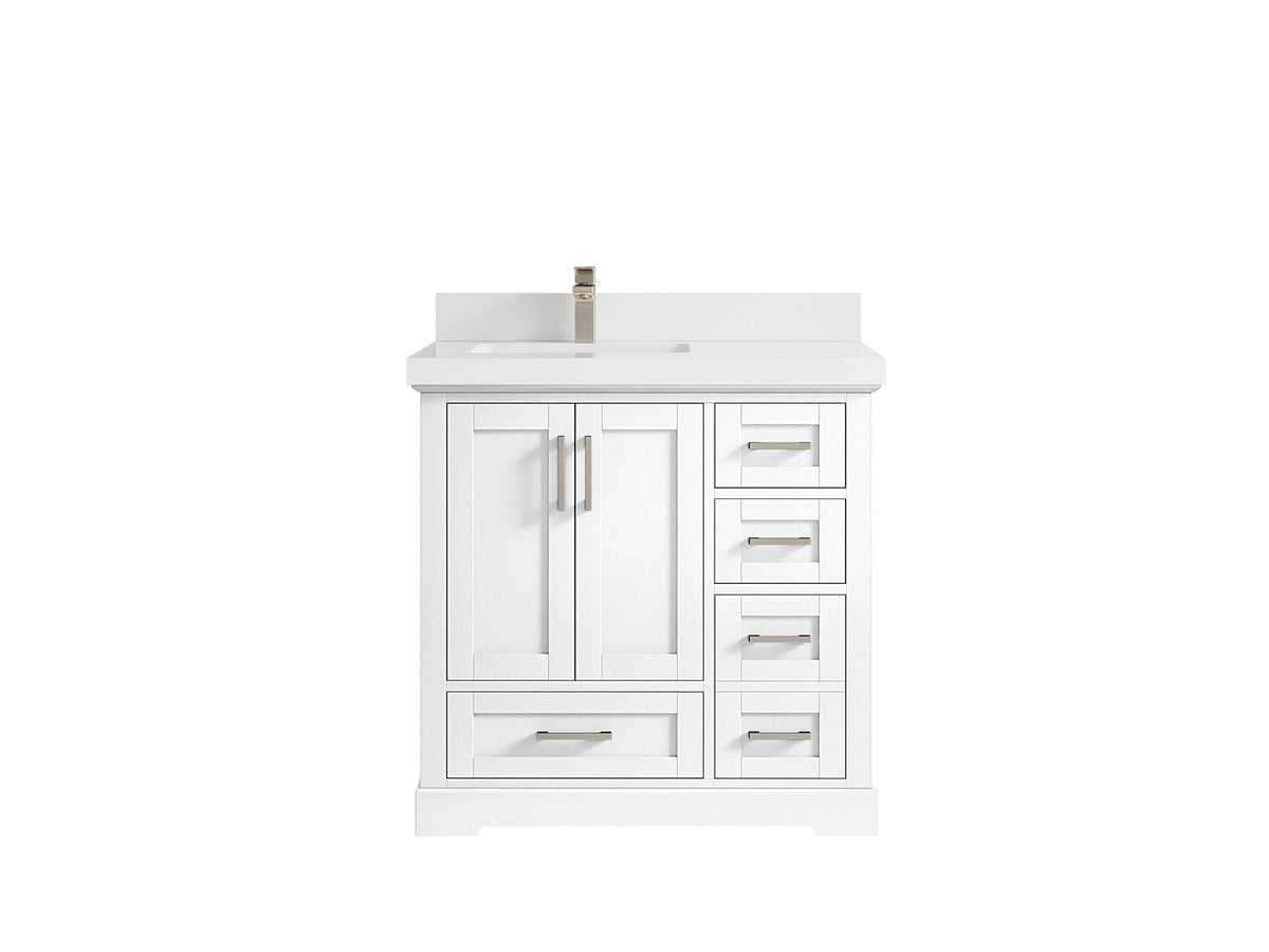 Boston 36 in. W x 22 in. D Left Offset Sink Bathroom Vanity - Willow Bath and Vanity