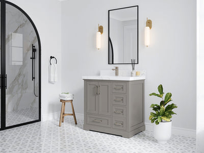 Boston 36 in. W x 22 in. D Left Offset Sink Bathroom Vanity - Willow Bath and Vanity