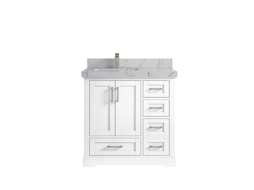 Boston 36 in. W x 22 in. D Left Offset Sink Bathroom Vanity - Willow Bath and Vanity