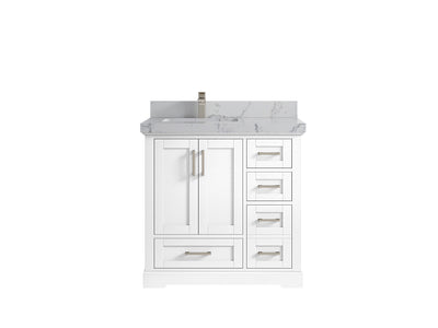 Boston 36 in. W x 22 in. D Left Offset Sink Bathroom Vanity - Willow Bath and Vanity