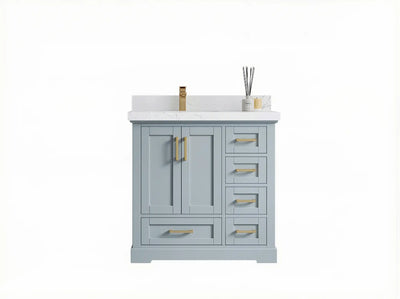 Boston 36 in. W x 22 in. D Left Offset Sink Bathroom Vanity - Willow Bath and Vanity