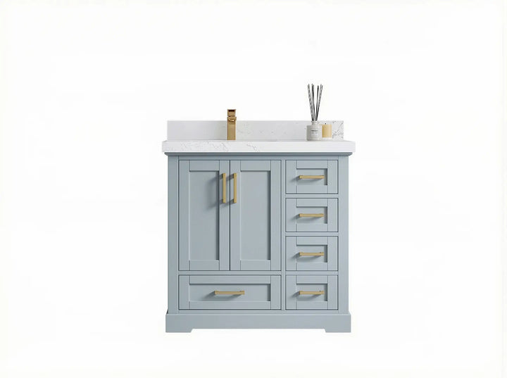 Boston 36 in. W x 22 in. D Left Offset Sink Bathroom Vanity - photo 1