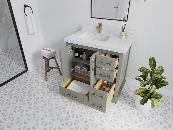 Boston 36 in. W x 22 in. D Left Offset Sink Bathroom Vanity - photo 3