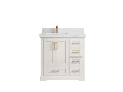 Boston 36 in. W x 22 in. D Left Offset Sink Bathroom Vanity - Willow Bath and Vanity