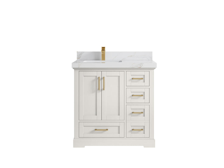 Boston 36 in. W x 22 in. D Left Offset Sink Bathroom Vanity - photo 25