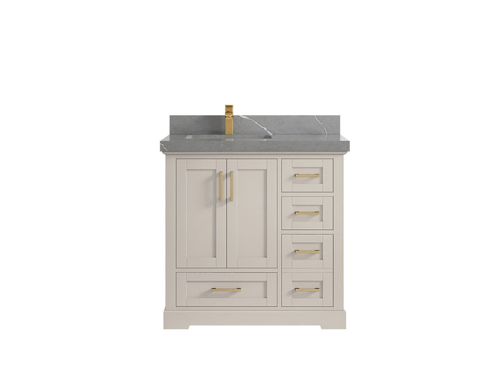 Boston 36 in. W x 22 in. D Left Offset Sink Bathroom Vanity - photo 33