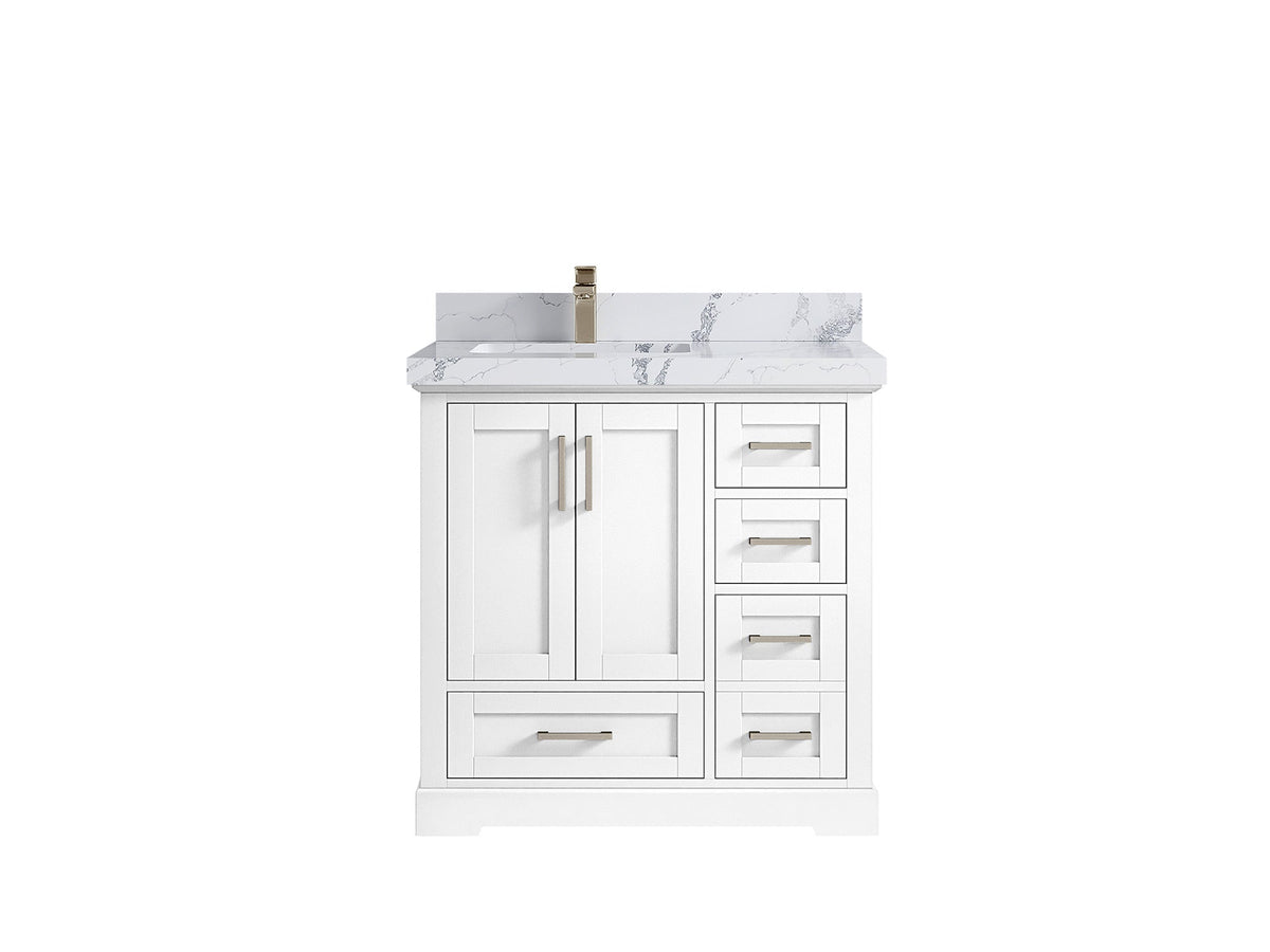 Boston 36 in. W x 22 in. D Left Offset Sink Bathroom Vanity - Willow Bath and Vanity