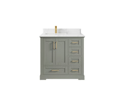 Boston 36 in. W x 22 in. D Left Offset Sink Bathroom Vanity - photo 46