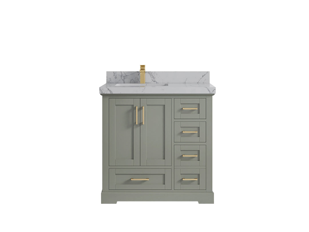 Boston 36 in. W x 22 in. D Left Offset Sink Bathroom Vanity - Willow Bath and Vanity