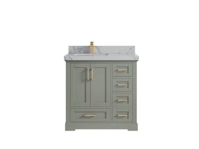 Boston 36 in. W x 22 in. D Left Offset Sink Bathroom Vanity - Willow Bath and Vanity