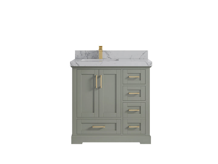 Boston 36 in. W x 22 in. D Left Offset Sink Bathroom Vanity - photo 40