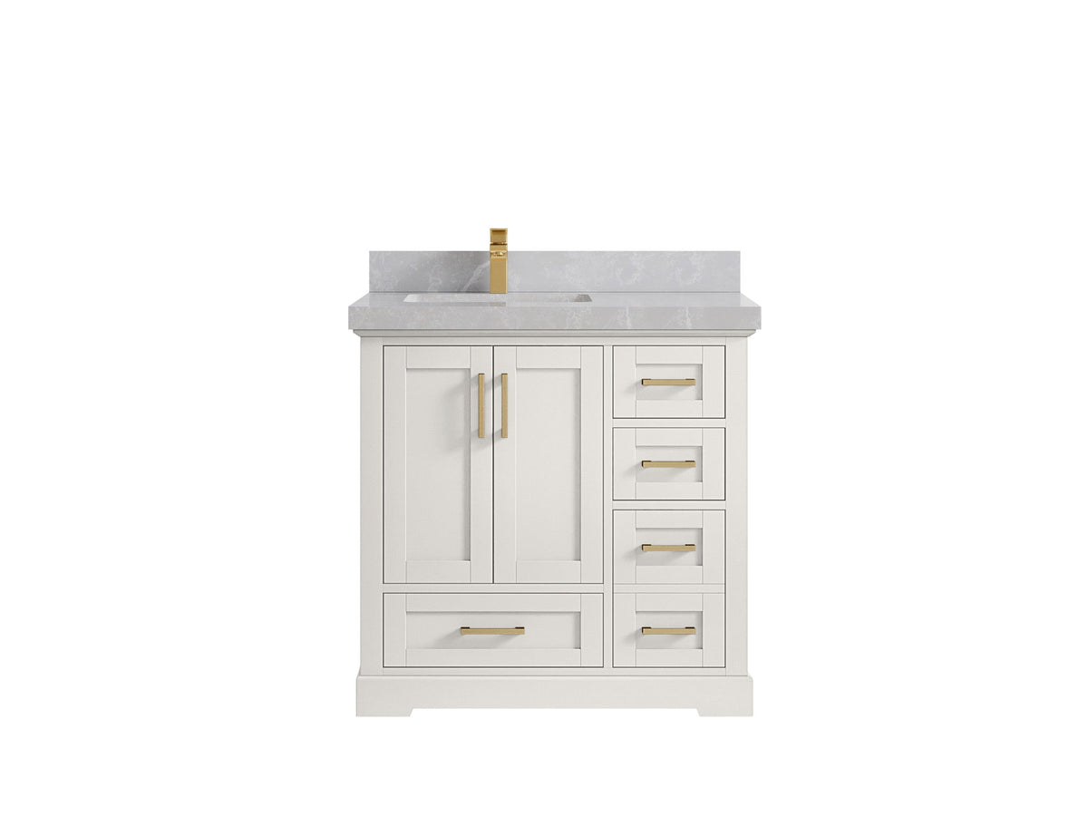 Boston 36 in. W x 22 in. D Left Offset Sink Bathroom Vanity - Willow Bath and Vanity