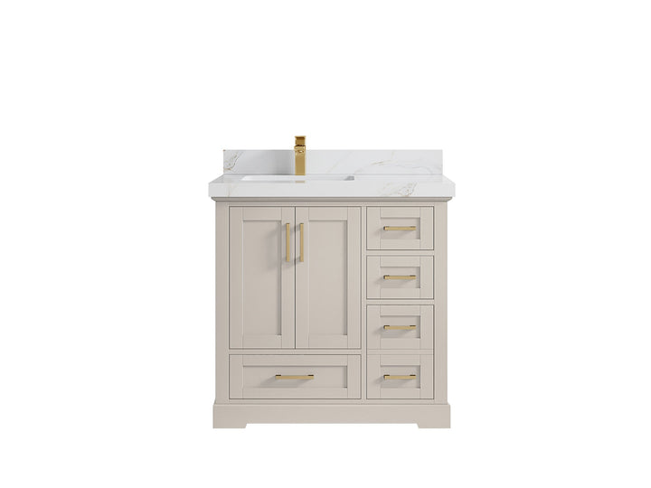 Boston 36 in. W x 22 in. D Left Offset Sink Bathroom Vanity - photo 27