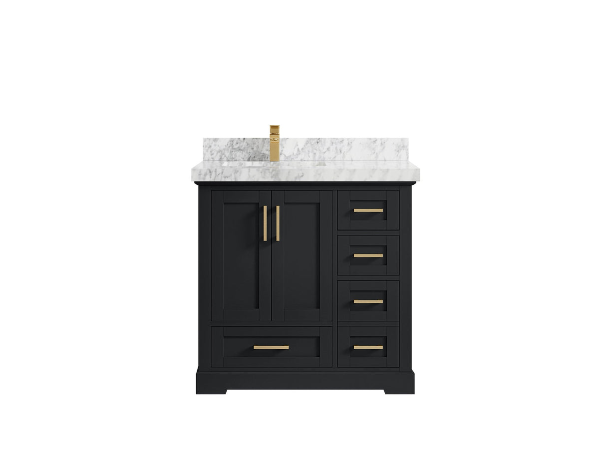 Boston 36 in. W x 22 in. D Left Offset Sink Bathroom Vanity - Willow Bath and Vanity