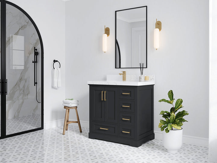 Boston 36 in. W x 22 in. D Left Offset Sink Bathroom Vanity - photo 2