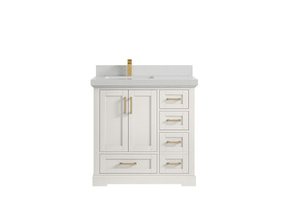 Boston 36 in. W x 22 in. D Left Offset Sink Bathroom Vanity - Willow Bath and Vanity