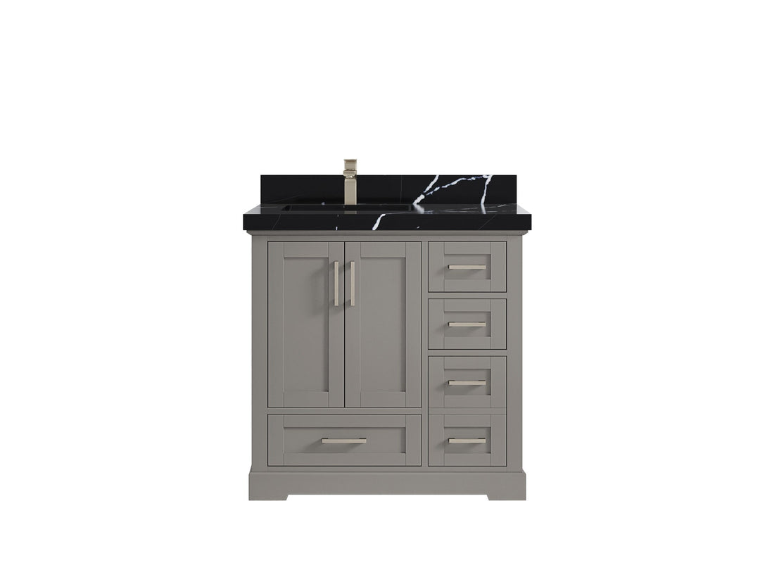 Boston 36 in. W x 22 in. D Left Offset Sink Bathroom Vanity - Willow Bath and Vanity